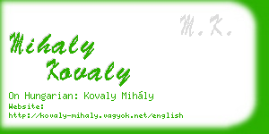 mihaly kovaly business card